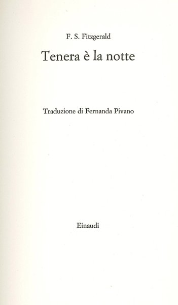 Tenera è la notte