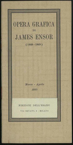 Opera grafica di James Ensor (1860-1949)
