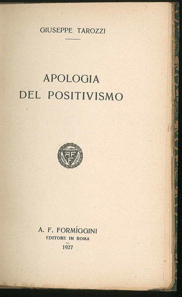 Apologia del positivismo