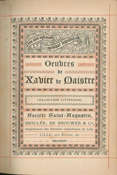 Oeubres de Xavier de Maistre
