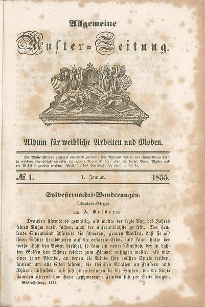 Allgemeine Muster-Zeitung. Album fur weibliche Arbeiten und Moden
