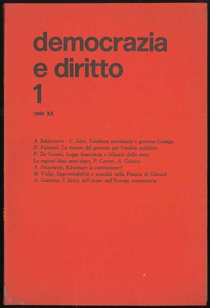 Democrazia e diritto 1