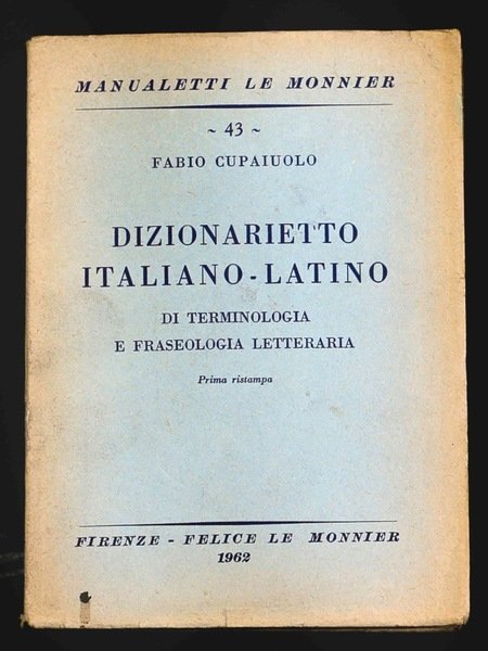 Dizionario italiano–latino di terminologia e fraseologia letteraria