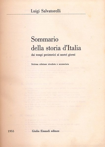 Sommario della storia d’Italia dai tempi preistorica ai giorni nostri