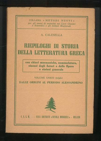 Riepiloghi di storia della letteratura greca – Dalle origini al …