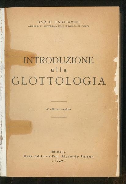 Introduzione alla glottologia