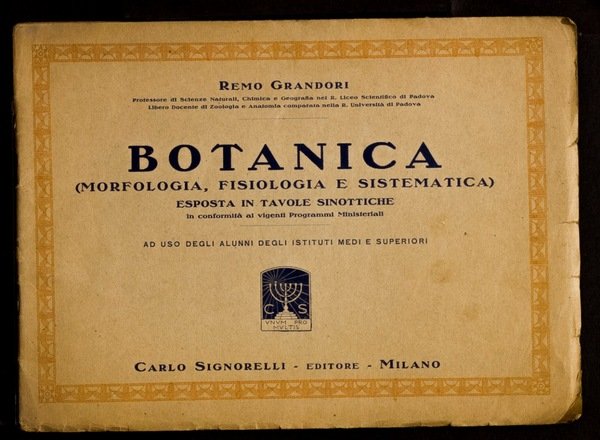 Botanica (morfologia, fisiologia e sistematica) esposta in tavole sinottiche