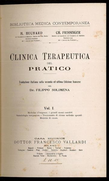 Clinica Terapeutica del pratico - Vol. I