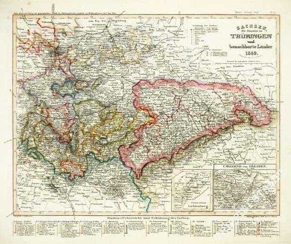 Sachsen, die Staaten in Thuringen und benachbarte Lander 1849 | Immagine principale