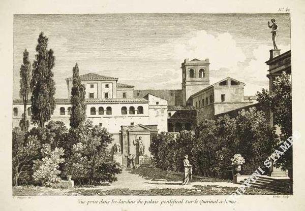Vue prise dans les jardins de palais pontifical sur le …