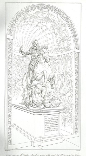 Statua equestre di Vittori Amedeo I posta sulla scala del …