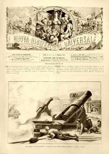 La resa di Cartagena.- Scoppio di una bomba nella batteria … | Immagine Gallery 1