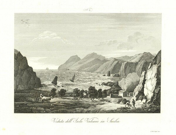 Veduta dell'Isola Vulcano in Sicilia