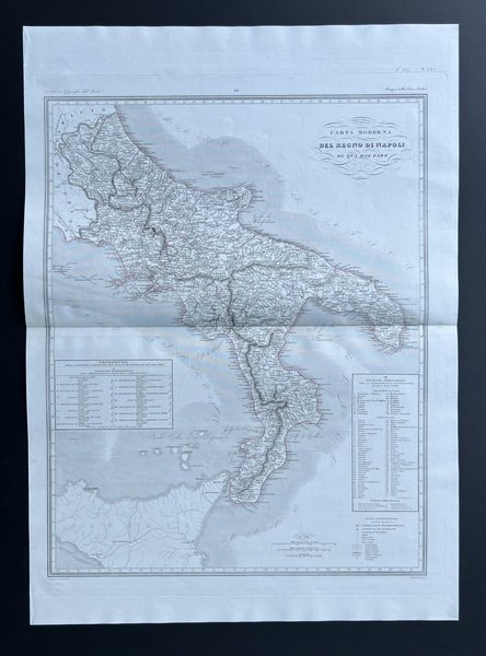 Carta Moderna del Regno di Napoli di quà dal Faro