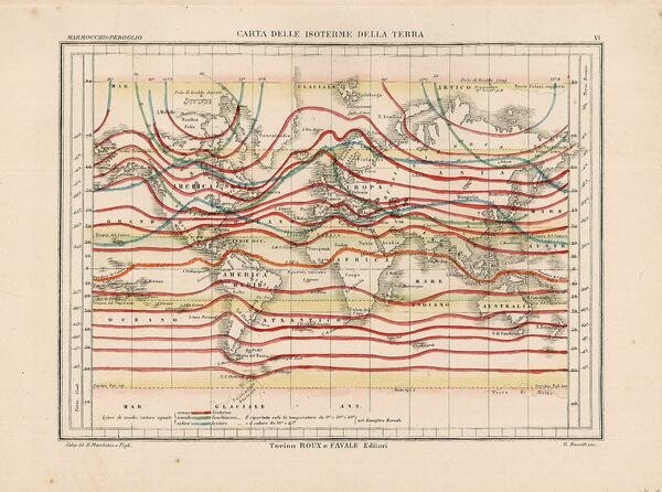 Carte delle isoterme della Terra - Stampa