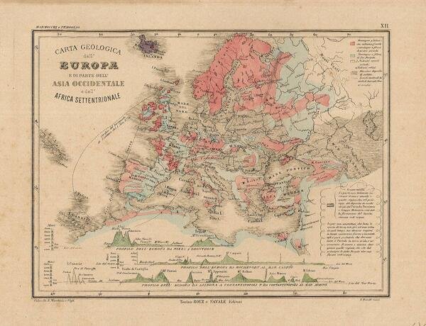 Carta geologica dell'Europa e di parte dell'Asia occidentale e dell'Africa …