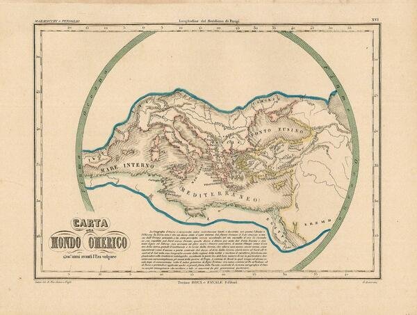Carta del Mondo omerico - 1400? anni avanti l'Era volgare
