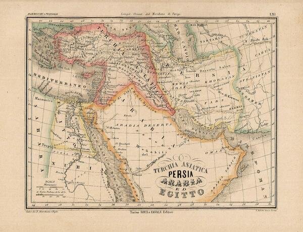 Turchia Asiatica persia Arabia ed Egitto