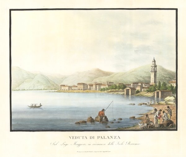 Veduta di Palanza Sul Lago Maggiore in vicinanza delle Isole …