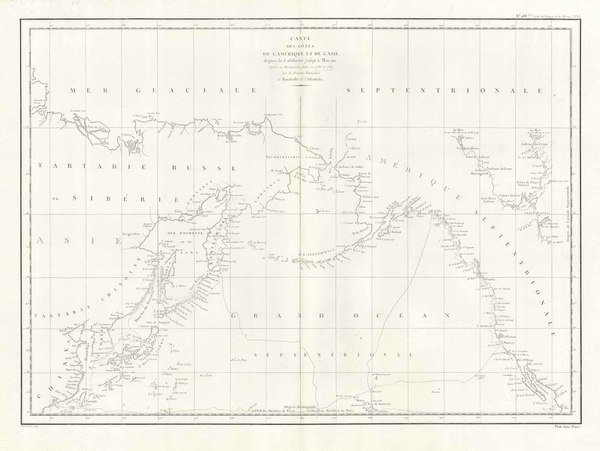 Carte des Cotes de l'Amerique et de l'Asie depuis la …