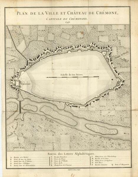 Plan de la Ville et Chateau de Crémone Capitale du …