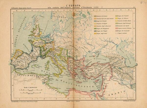 L'Europa alla caduta dell'Impero romano d'Occidente (476)
