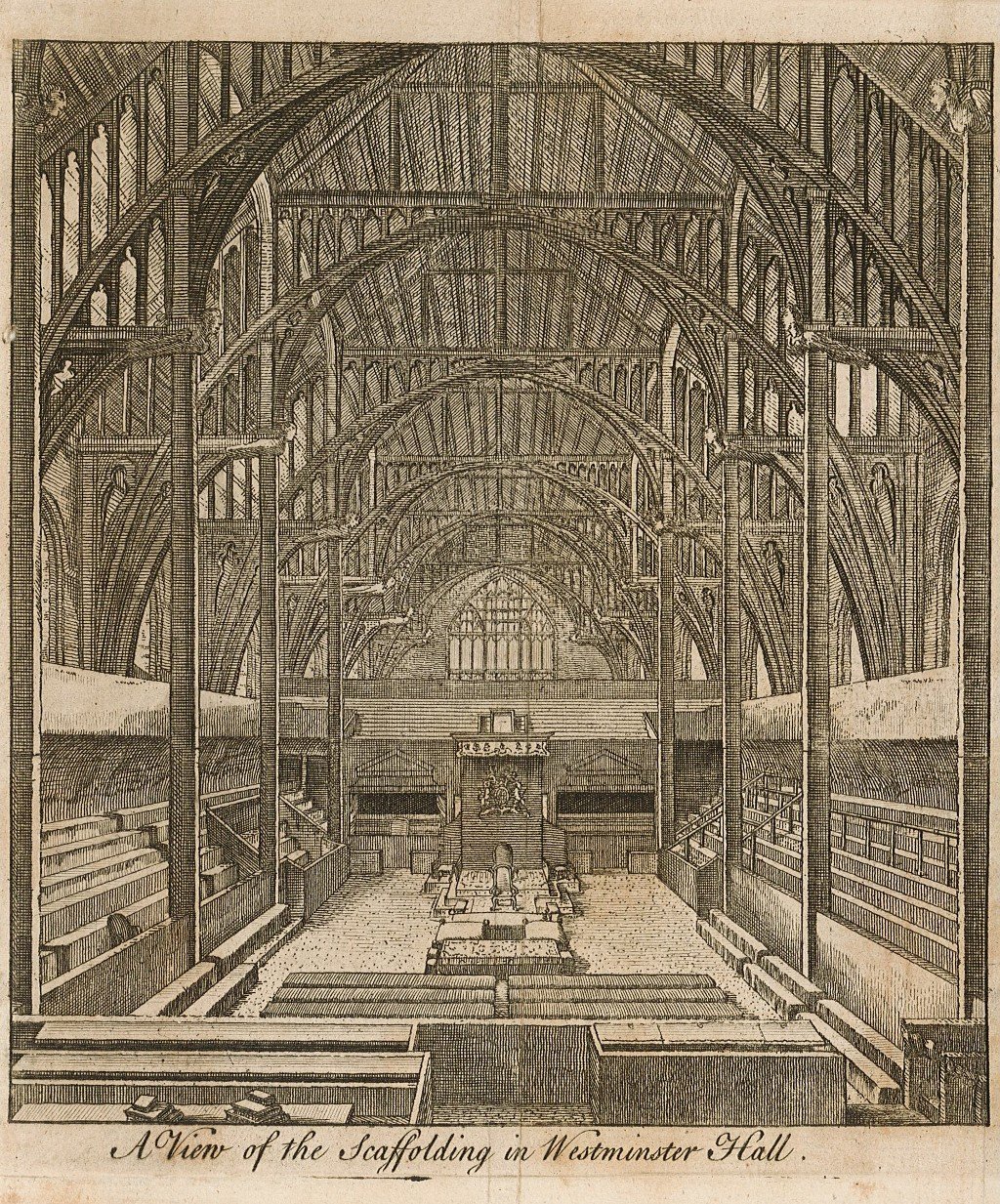 A View of the Scaffolding in Westminster Hall