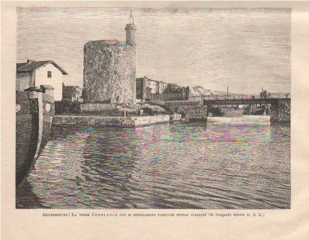 Aiguesmortes: La torre Constance ove si rifugiarono parecchi operai italiani