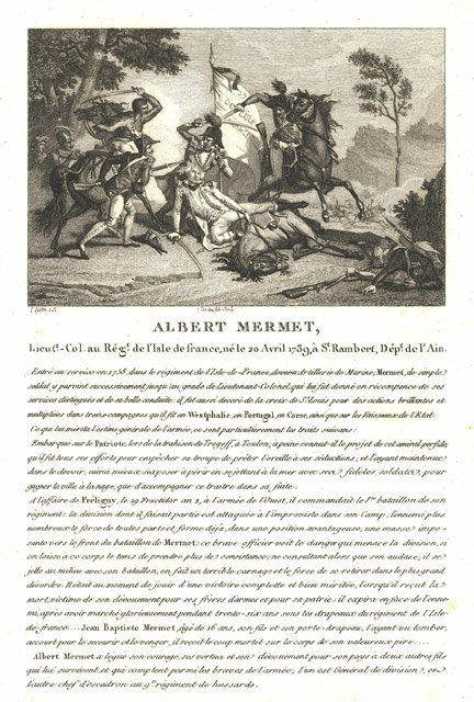 Albert Mermet Lieutt-Col. Au Règt de l’Isle de france, nè …