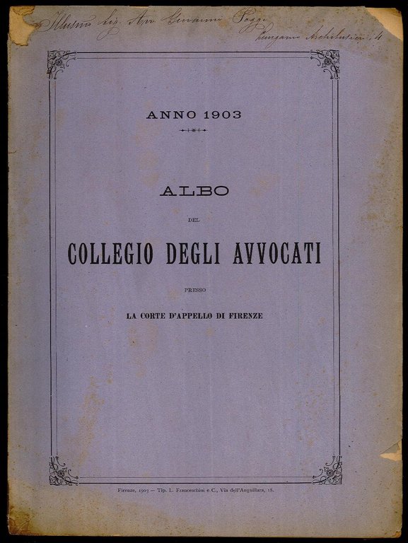 Albo del Collegio degli Avvocati presso la Corte d'Appello di … | Immagine Gallery 1