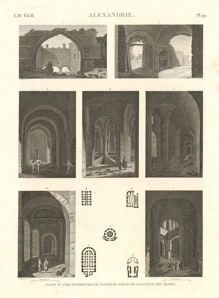 Alexandrie - Plans et vues intérieures de plusieurs tours de …