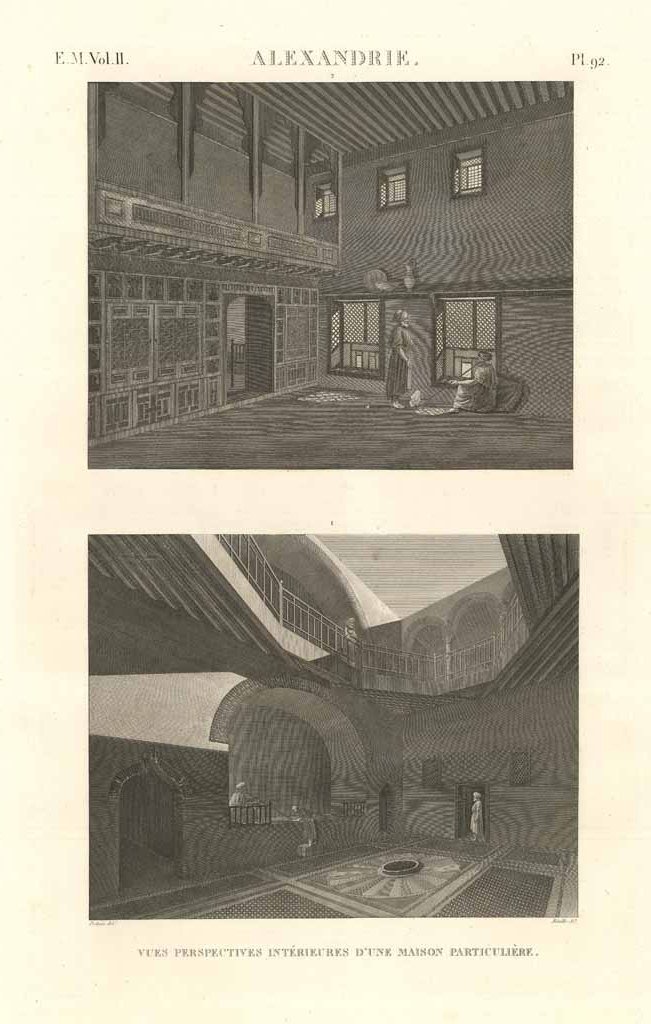 Alexandrie - Vues perspectivies intérieures d'une maison particulière