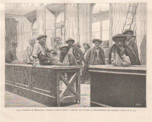 Alla stazione di Marsiglia: Operai italiani feriti scampati agli eccidi …