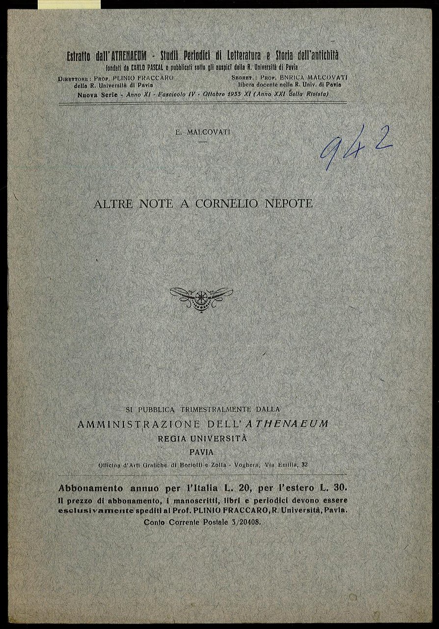 Altre note a Cornelio Nepote