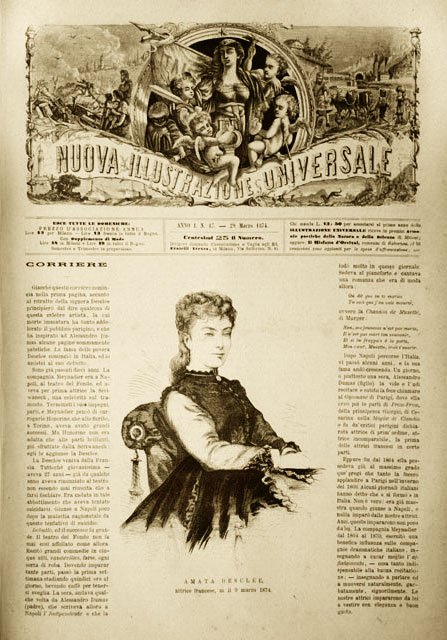 Amata Desclèe, attrice francese, m. il 9 marzo 1874