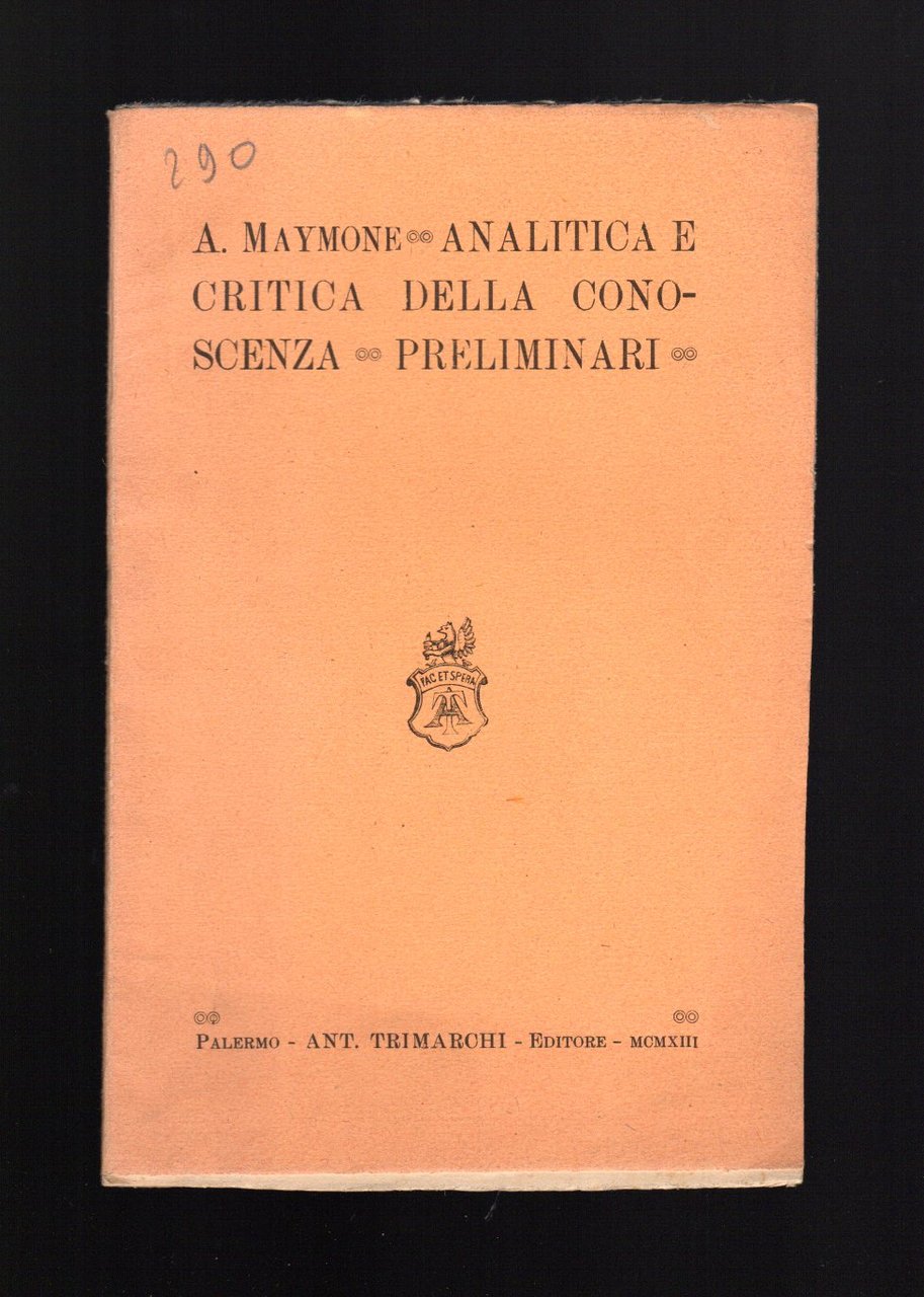 Analitica e critica della conoscenza - preliminari