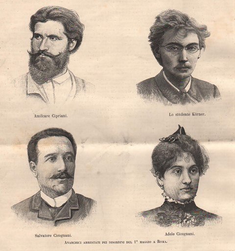 Anarchici arrestati pei disordini del 1° maggio a Roma