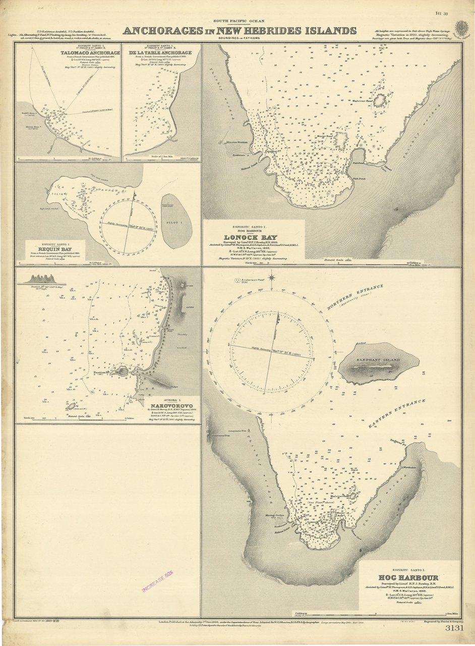 Anchorages in New Hebrides Islands
