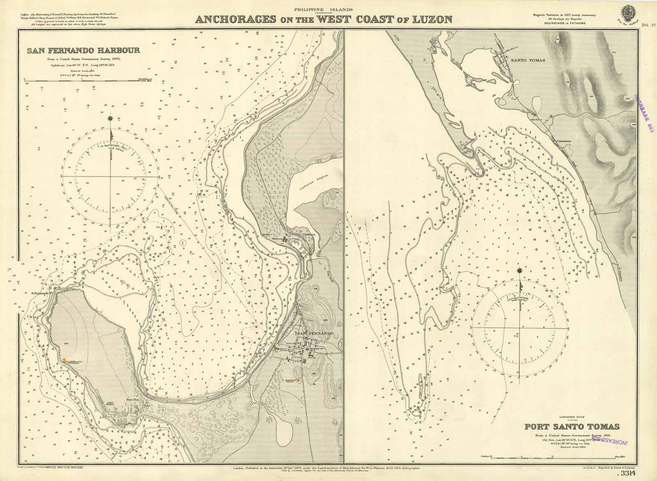 Anchorages on the west coast of Luzon