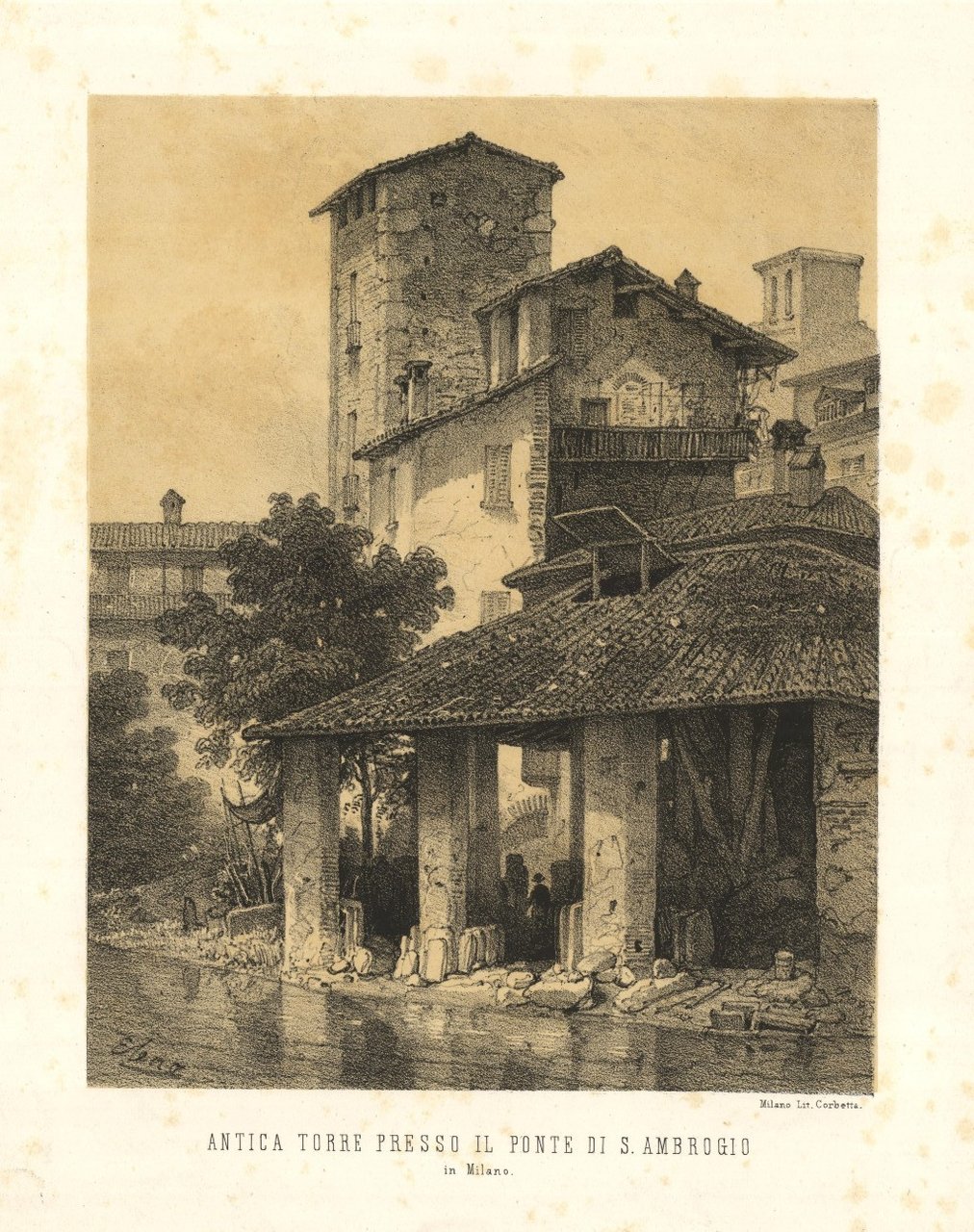 Antica torre presso il ponte di S. Ambrogio in Milano