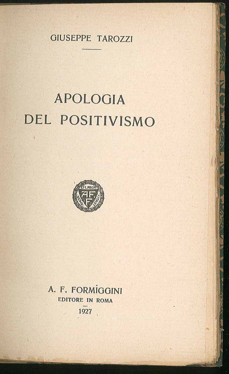 Apologia del positivismo