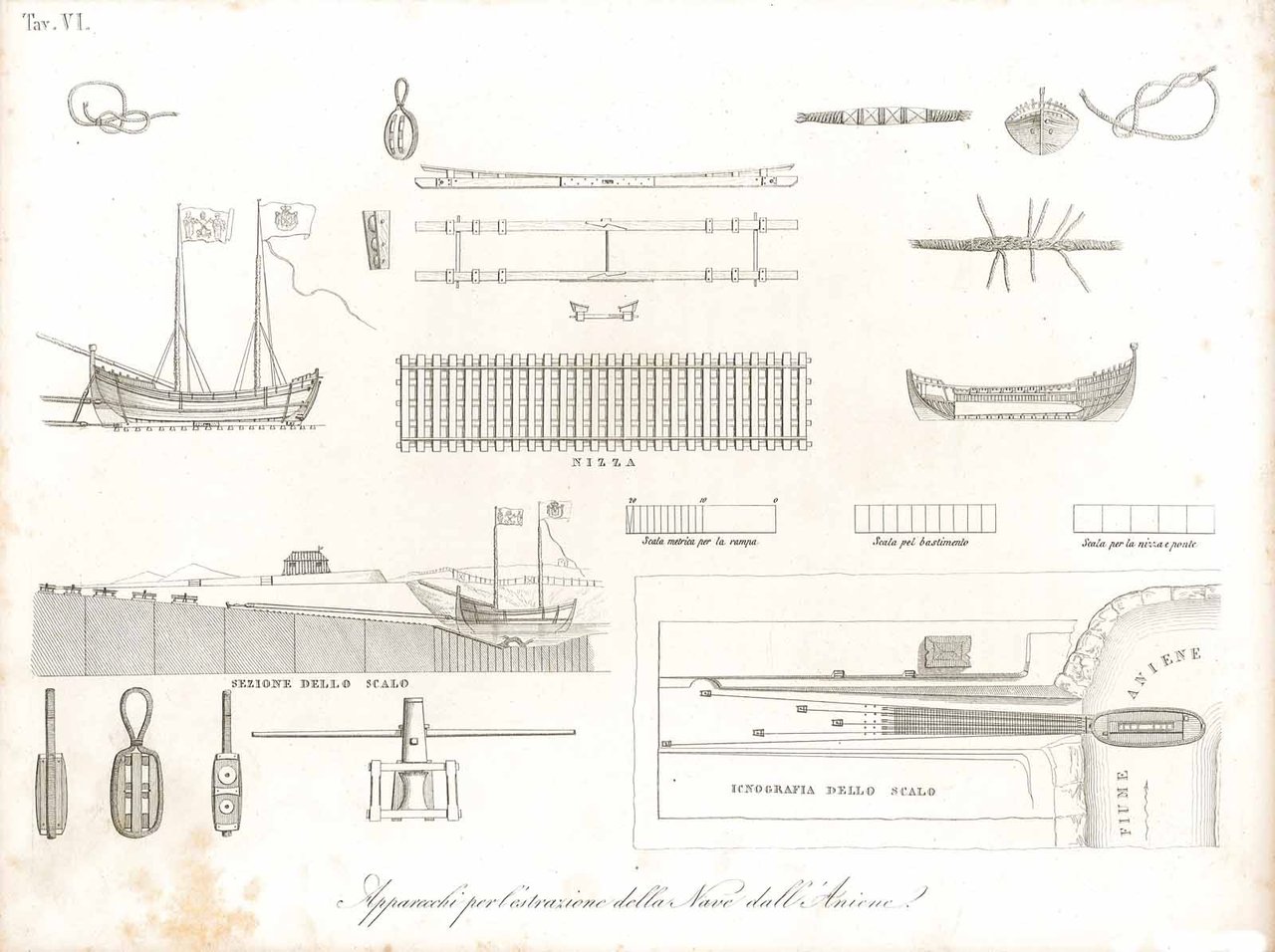 Apparecchi per l'estrazione della Nave dall'Aniene