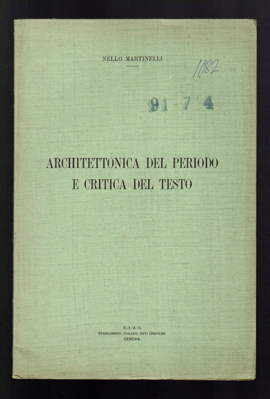 Architettonica del periodo e critica del testo