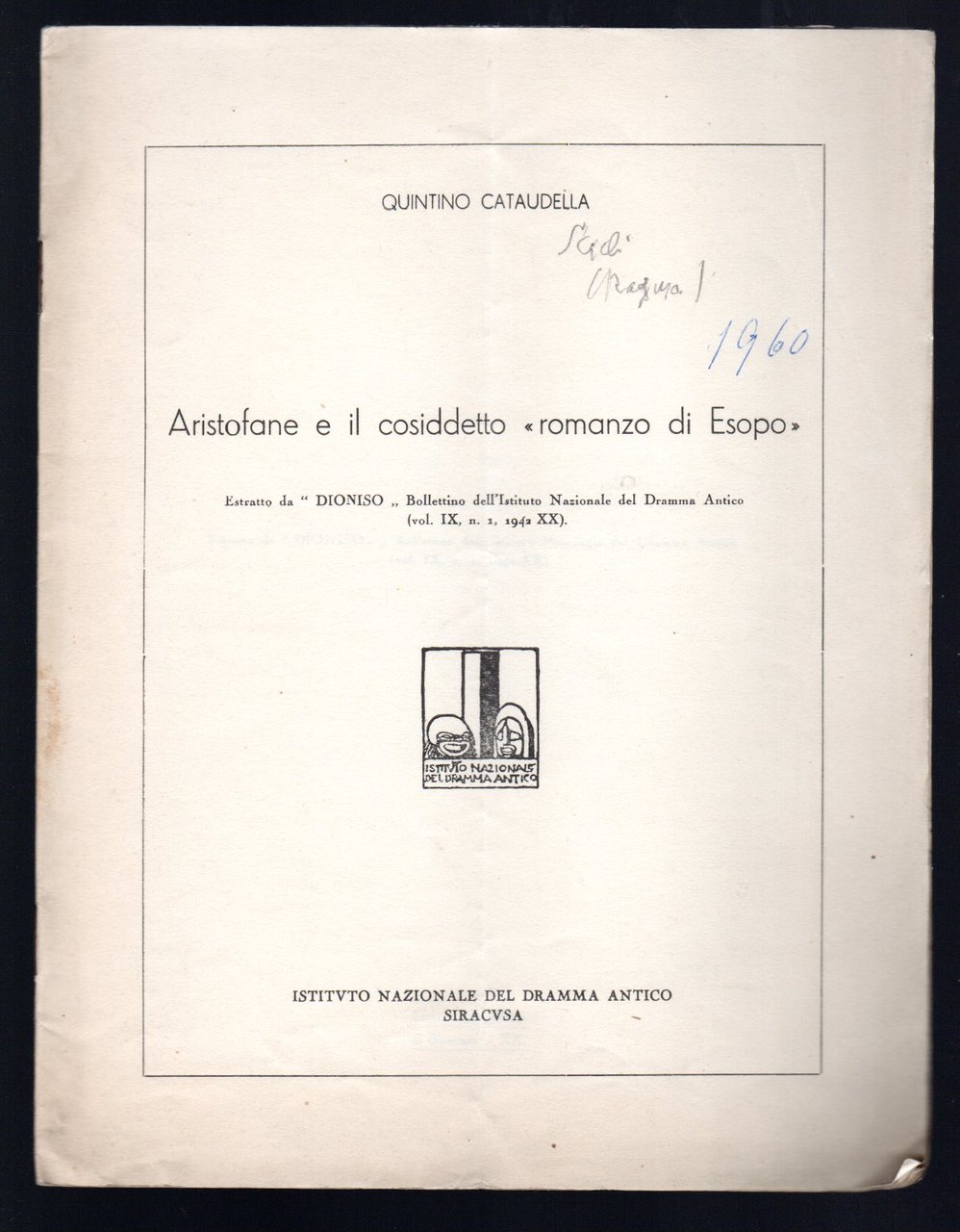 Aristofane e il cosiddetto "Romanzo di Esopo"
