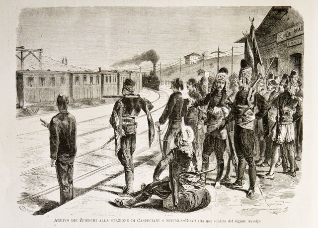 Arrivo dei Zeibechi alla stazione di Caspeciani o Sciumla-Road