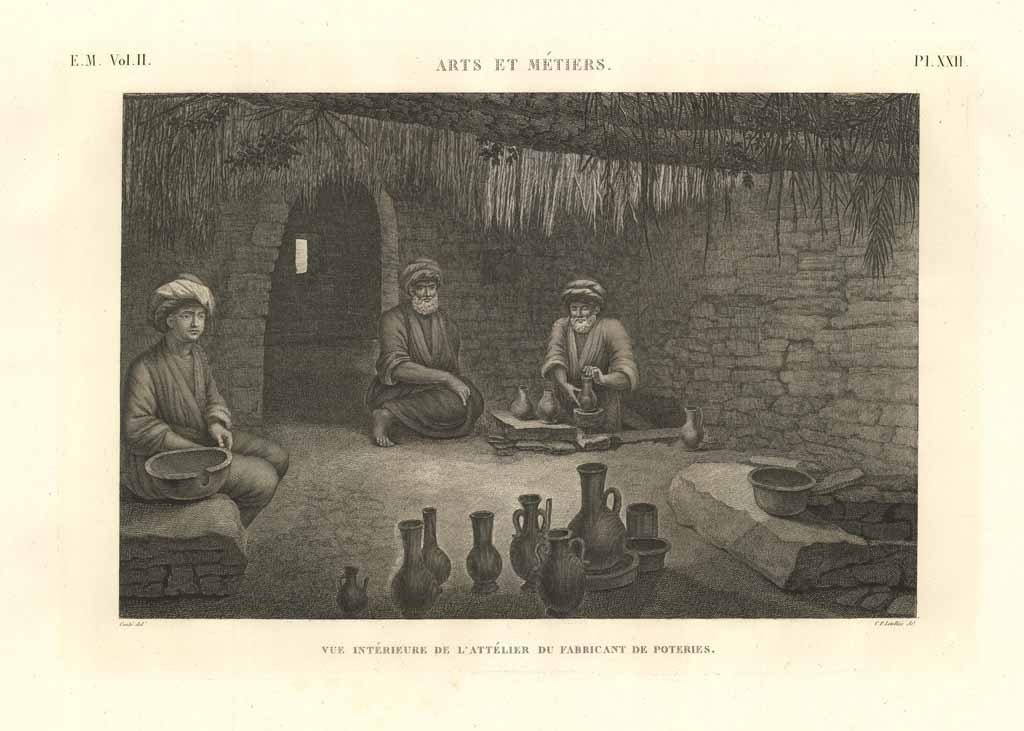 Arts et métiers - Vue intérieure de l'attélier du fabricant …