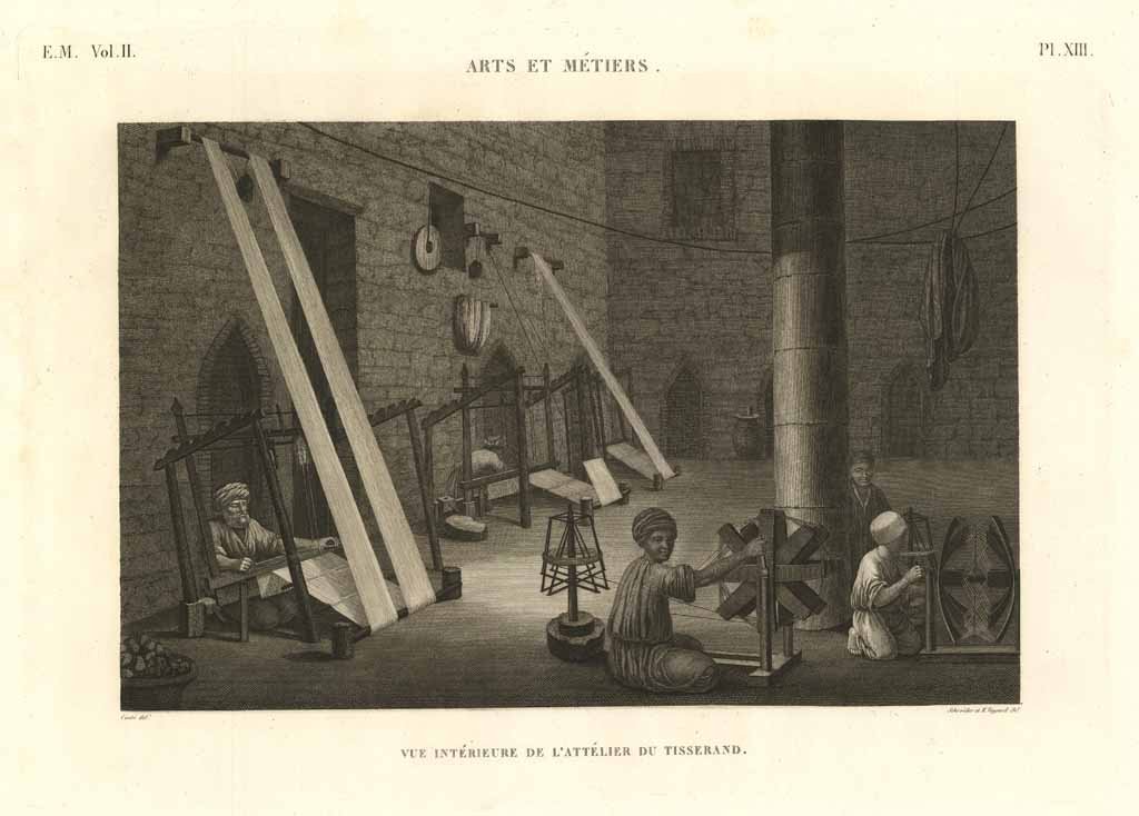 Arts et métiers - Vue intèrieure de l'attélier du tisserand