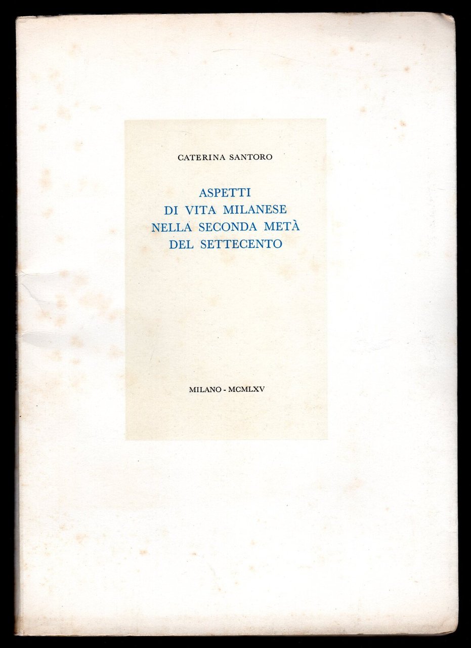 Aspetti di vita Milanese nella seconda metà del Settecento | Immagine principale