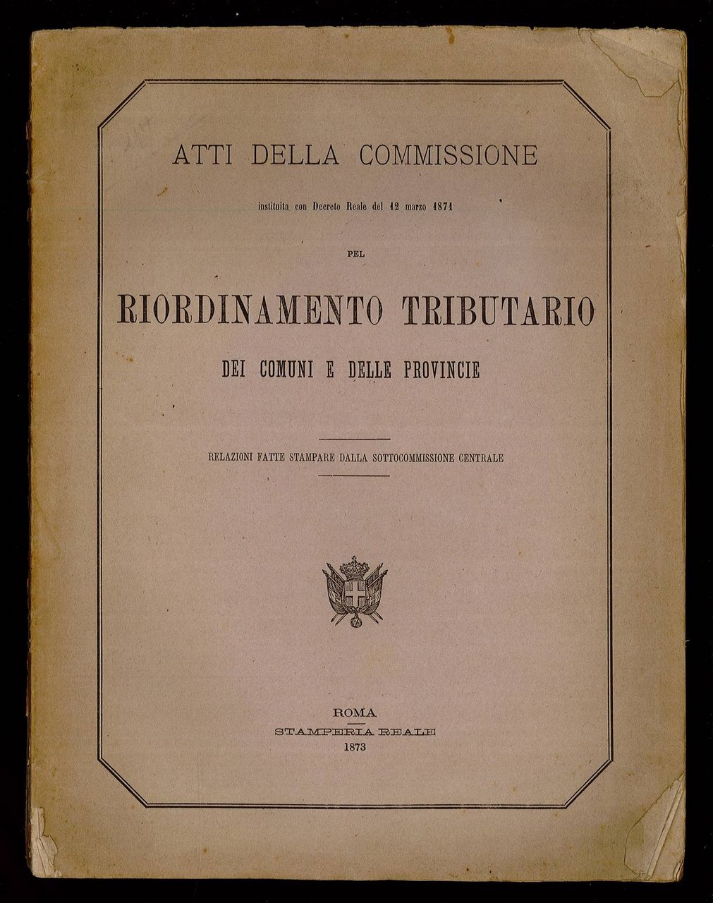 Atti della commissione pel riordinamento tributario dei comuni e delle …