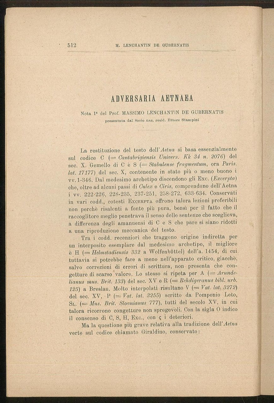 Atti della Reale Accademia delle Scienze di Torino - Estratto
